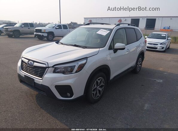 JF2SKAJC5MH586589 2021 SUBARU FORESTER White Vista tres cuartos delantera izquierda