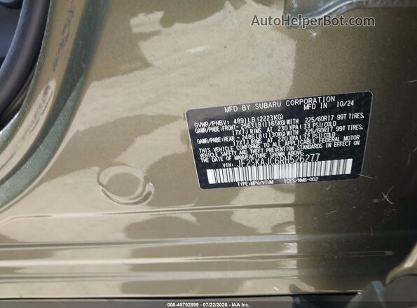 JF2SKAJC6RH526277 2024 SUBARU FORESTER Green Vista del compartimento del motor