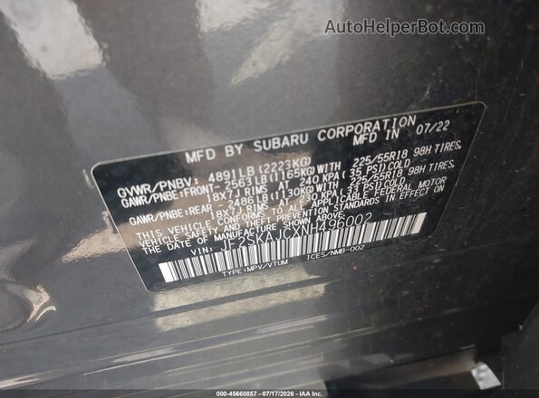 JF2SKAJCXNH496002 2022 SUBARU FORESTER Gray Widok komory silnika