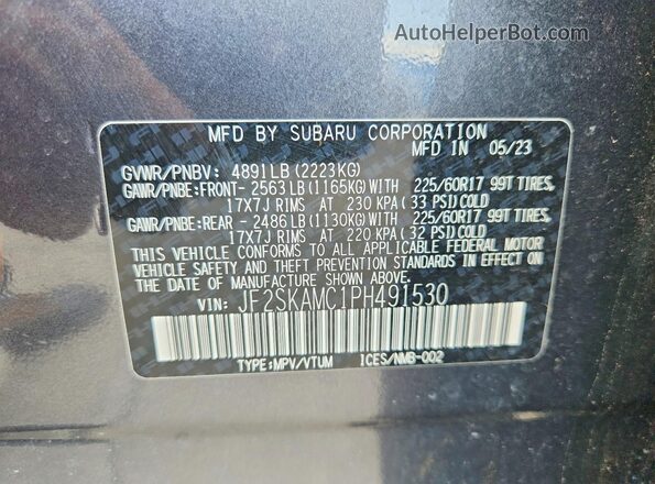 JF2SKAMC1PH491530 2023 SUBARU FORESTER Black Շարժիչի բաժամունքի տեսք