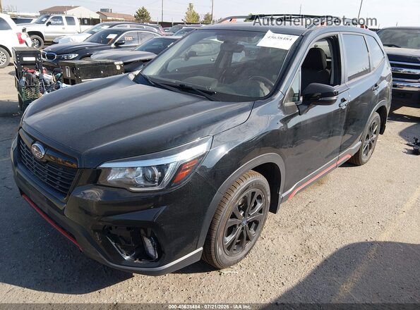 JF2SKAPC3KH542904 2019 SUBARU FORESTER Black Առջևի ձախ երեք քառորդ տեսարան