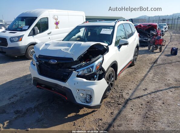 JF2SKAPCXKH418662 2019 SUBARU FORESTER White წინა მარცხენა ხედი სამი მეოთხედიდან