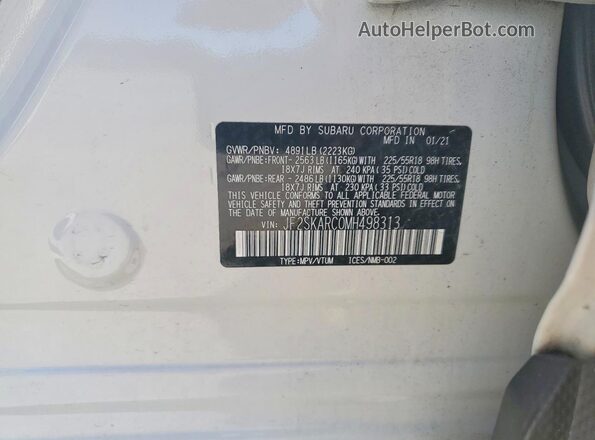 JF2SKARC0MH498313 2021 SUBARU FORESTER White Вид підкапотного простору