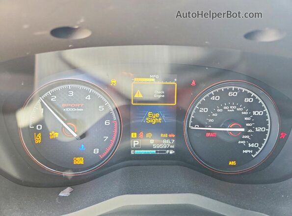 JF2SKARC1MH472139 2021 SUBARU FORESTER Silver Instrument cluster view