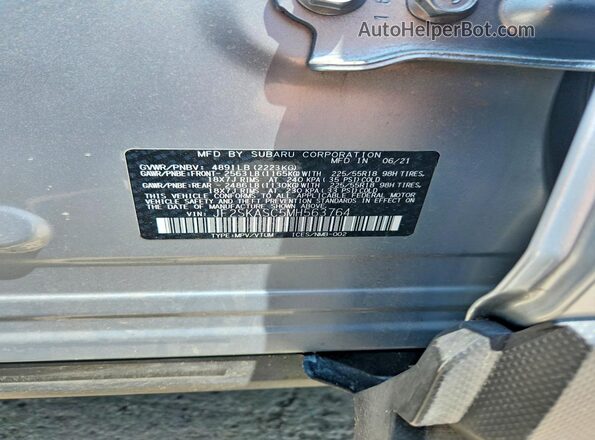 JF2SKASC5MH563764 2021 SUBARU FORESTER Silver 360 interior view