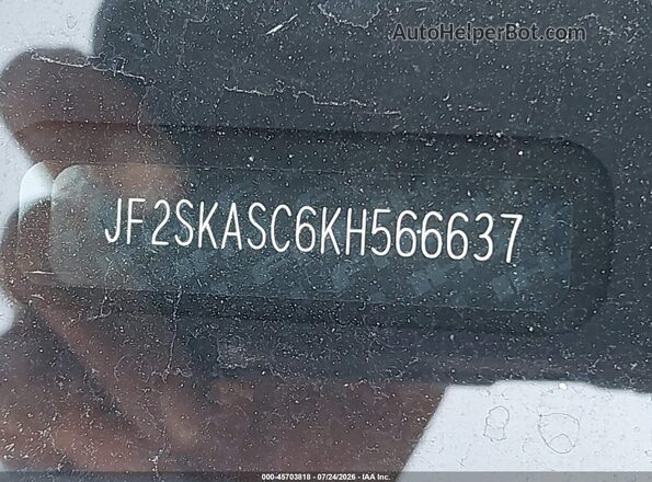 JF2SKASC6KH566637 2019 SUBARU FORESTER Silver 