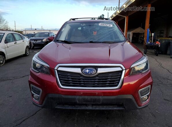 JF2SKASCXMH483084 2021 SUBARU FORESTER Burgundy Դիմացի տեսք