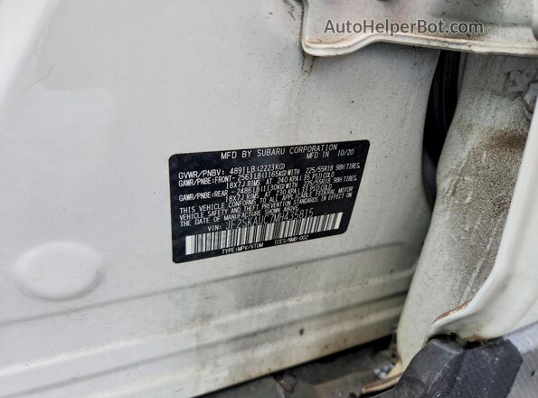 JF2SKAUC7MH435815 2021 SUBARU FORESTER White Vista de la etiqueta del VIN