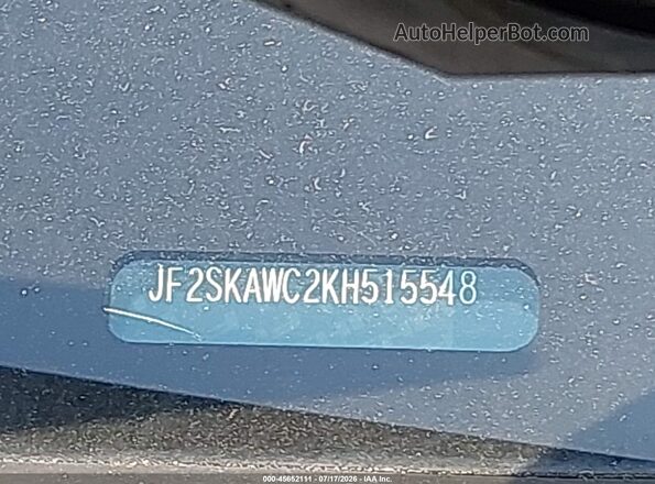 JF2SKAWC2KH515548 2019 SUBARU FORESTER Black 