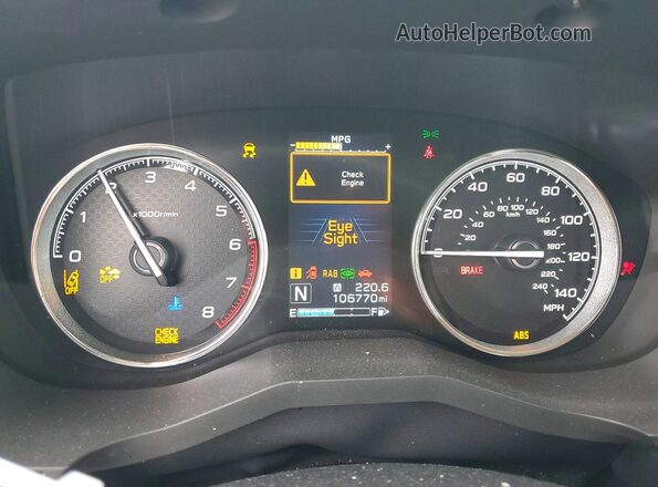 JF2SKAXC0LH478354 2020 SUBARU FORESTER Silver ხელსაწყოთა პანელის ხედი