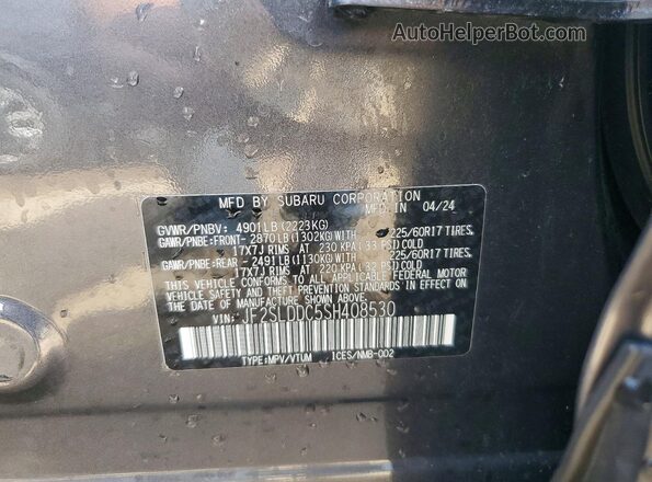 JF2SLDDC5SH408530 2025 SUBARU FORESTER Gray Widok komory silnika
