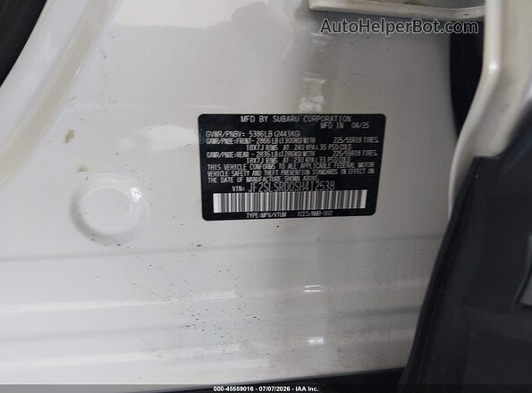 JF2SLSRD0SH412538 2025 SUBARU FORESTER White Widok komory silnika