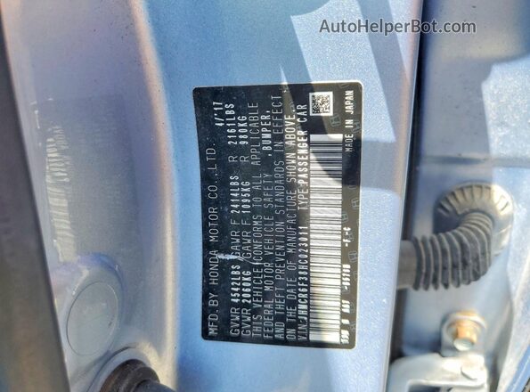 JHMCR6F38HC023011 2017 HONDA ACCORD Silver VIN կոդի պիտակի տեսք