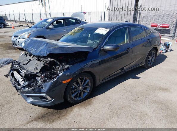 JHMFC1F34KX014002 2019 HONDA CIVIC Gray წინა მარცხენა ხედი სამი მეოთხედიდან