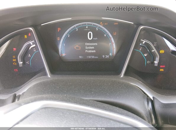 JHMFC1F34KX014002 2019 HONDA CIVIC Gray უკანა სავარძლების ხედი