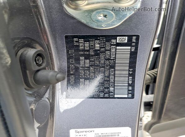 JHMFC1F34KX014274 2019 HONDA CIVIC Gray Շարժիչի բաժամունքի տեսք