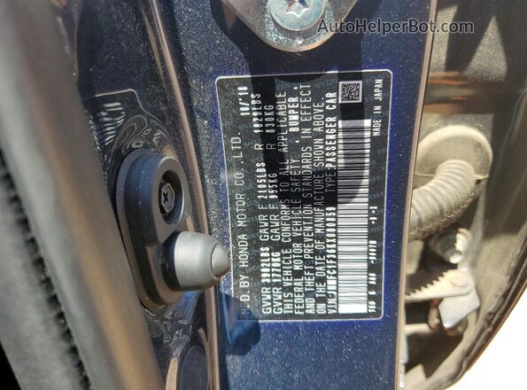 JHMFC1F36KX000859 2019 HONDA CIVIC Blue Շարժիչի բաժամունքի տեսք