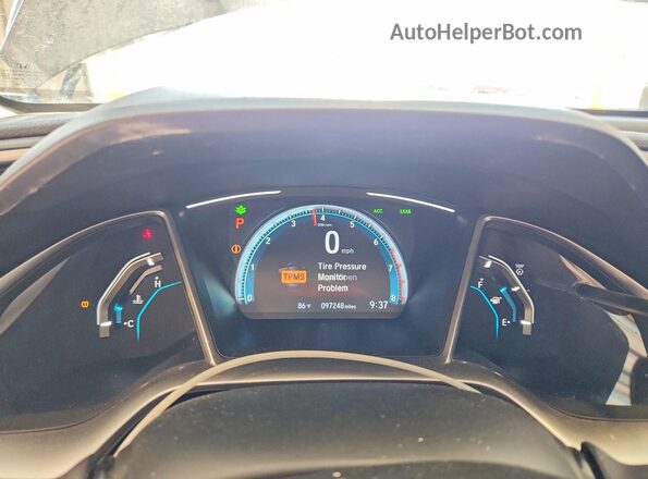 JHMFC1F36KX005432 2019 HONDA CIVIC Gray Vista del cuadro de instrumentos
