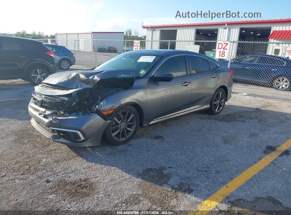JHMFC1F37KX003155 2019 HONDA CIVIC Gray წინა მარცხენა ხედი სამი მეოთხედიდან