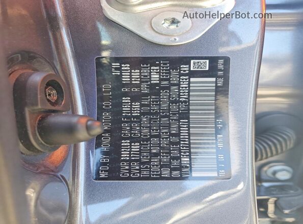 JHMFC1F7XJX008478 2018 HONDA CIVIC Charcoal Շարժիչի բաժամունքի տեսք