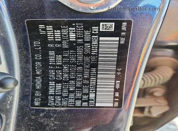 JHMFC1F7XKX011544 2019 HONDA CIVIC Charcoal Вид підкапотного простору