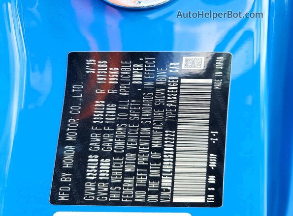 JHMFL4H99SX002222 2025 HONDA CIVIC Blue Vista del compartimento del motor