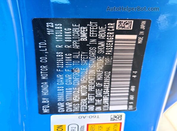 JHMFL5G44RX095432 2024 HONDA CIVIC Blue Widok komory silnika