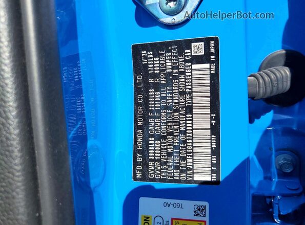 JHMFL5G46TX000019 2026 HONDA CIVIC Blue ძრავის განყოფილების ხედი