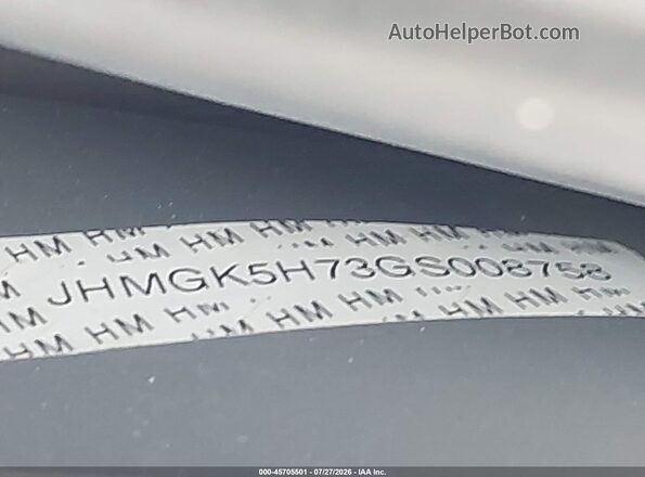 JHMGK5H73GS008758 2016 HONDA FIT Silver Vista del compartimento del motor