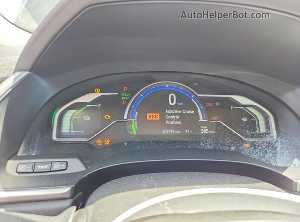 JHMZC5F14KC003964 2019 HONDA CLARITY Gray Սարքավորումների վահանակի տեսք