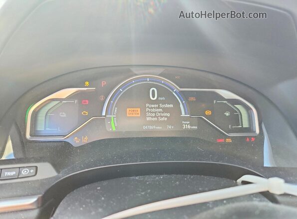 JHMZC5F15KC000362 2019 HONDA CLARITY Gray Вид щитка приладів