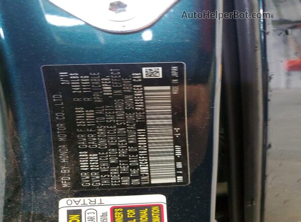 JHMZC5F16JC008419 2018 HONDA CLARITY Teal Շարժիչի բաժամունքի տեսք