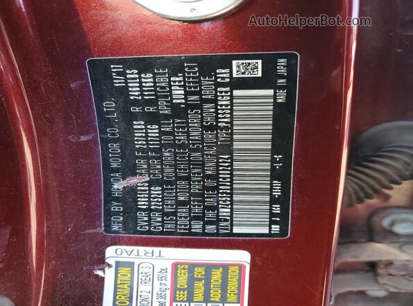 JHMZC5F30JC002424 2018 HONDA CLARITY Red Вид підкапотного простору
