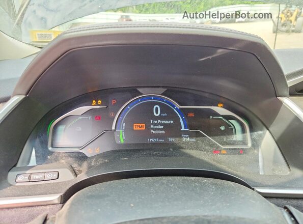 JHMZC5F30KC000657 2019 HONDA CLARITY Black Вид щитка приладів