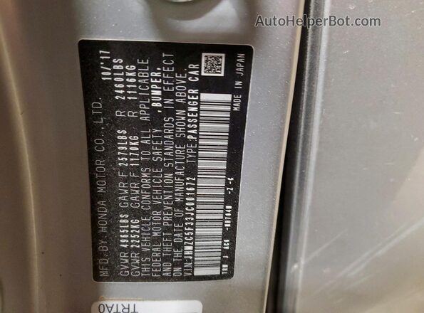 JHMZC5F33JC001672 2018 HONDA CLARITY Silver Vista del compartimento del motor