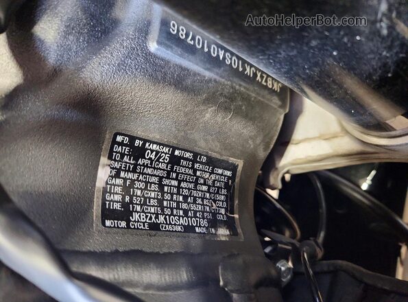 JKBZXJK10SA010786 2025 KAWASAKI ZX636 Black Սարքավորումների վահանակի տեսք