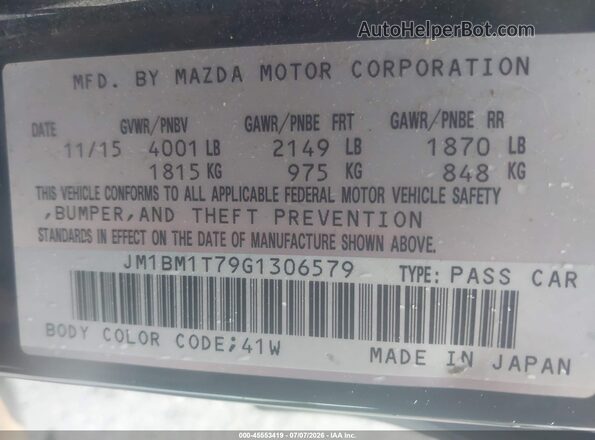 JM1BM1T79G1306579 2016 MAZDA 3 Black Engine compartment view