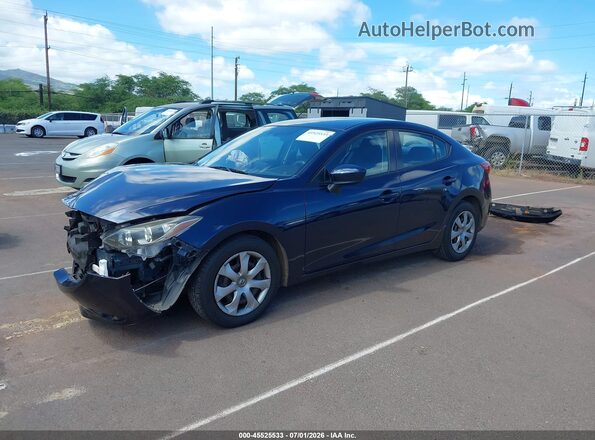 JM1BM1T7XG1314917 2016 MAZDA 3 Blue Przód lewy