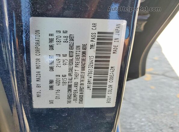 JM1BM1W78G1326415 2016 MAZDA 3 Blue Вид підкапотного простору