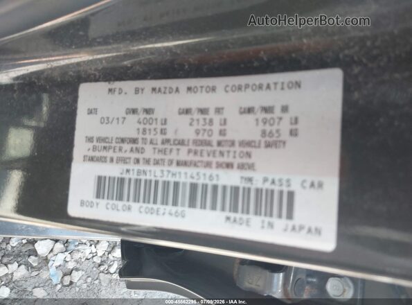 JM1BN1L37H1145161 2017 MAZDA 3 Gray Շարժիչի բաժամունքի տեսք