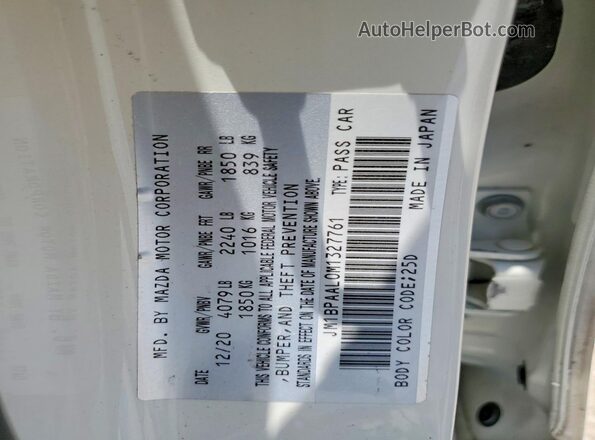 JM1BPAAL0M1327761 2021 MAZDA 3 White Вид підкапотного простору