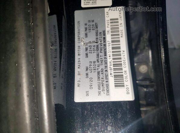 JM1BPAAL1M1311987 2021 MAZDA 3 Black Vista del compartimento del motor