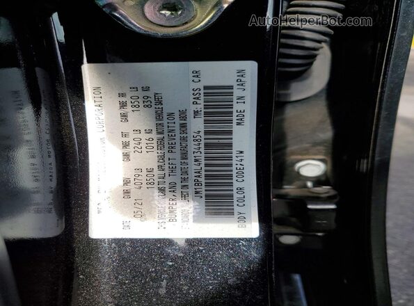 JM1BPAAL4M1344854 2021 MAZDA 3 Black Вид підкапотного простору
