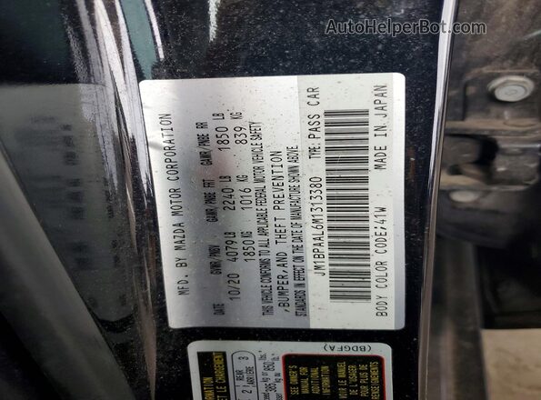 JM1BPAAL6M1313380 2021 MAZDA 3 Black Vista del compartimento del motor