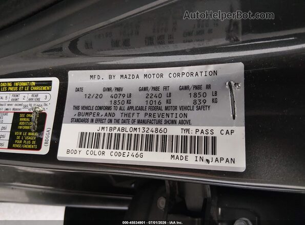 JM1BPABL0M1324860 2021 MAZDA 3 Gray Շարժիչի բաժամունքի տեսք