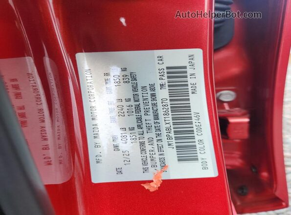 JM1BPABLXT1862870 2026 MAZDA 3 Red Շարժիչի բաժամունքի տեսք
