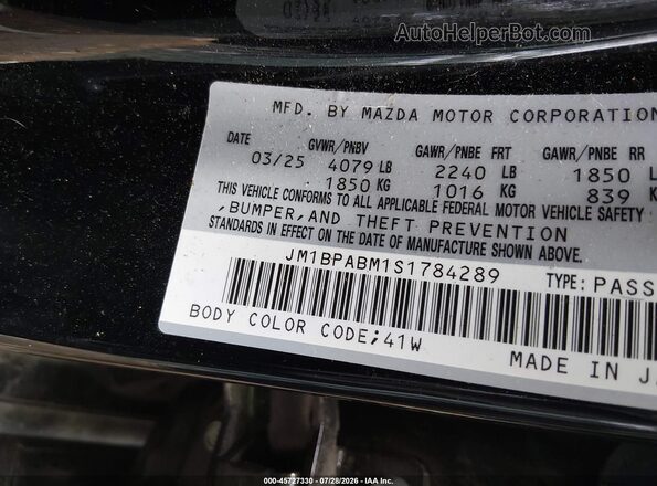 JM1BPABM1S1784289 2025 MAZDA 3 Black Вид підкапотного простору