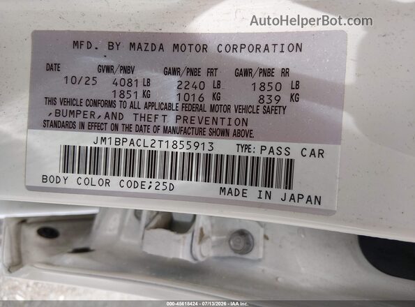 JM1BPACL2T1855913 2026 MAZDA 3 White Widok komory silnika
