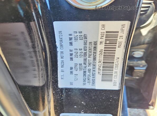 JM1BPACL9K1110686 2019 MAZDA 3 Black VIN sticker view