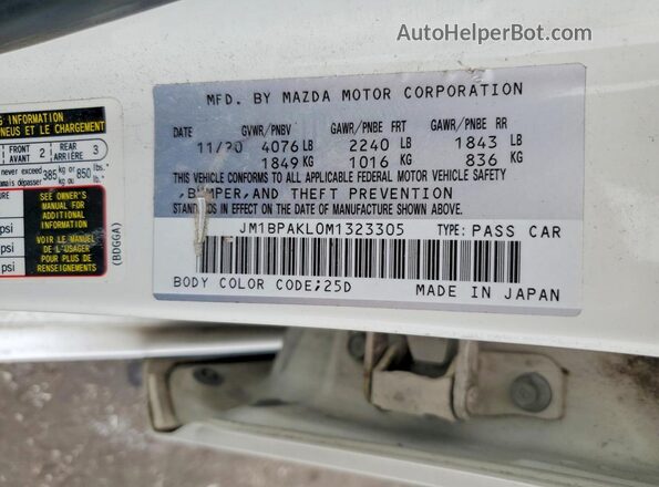 JM1BPAKL0M1323305 2021 MAZDA 3 White Widok komory silnika